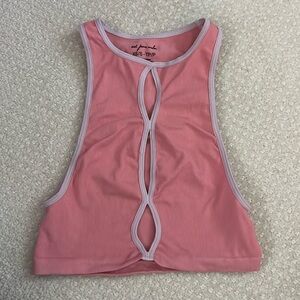 Urban Outfitters pink cut out tank top